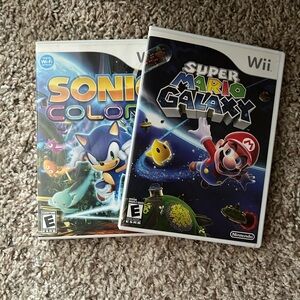 Sonic color and super Mario galaxy Wii game bundle